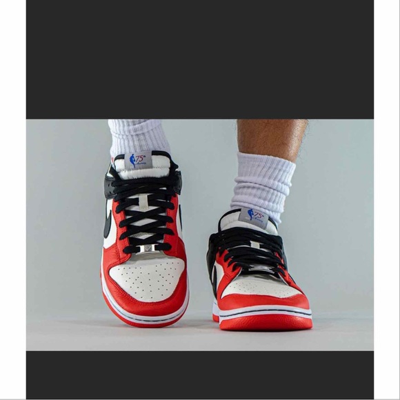 Nike Dunk Low EMB NBA 75th Anniversary Chicago Sneaker - Picture 4 of 11